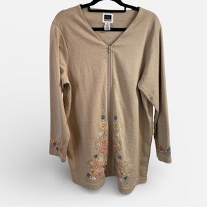 CST Sport Embroidered Zip-Up Cardigan Cottagecore Floral 1X